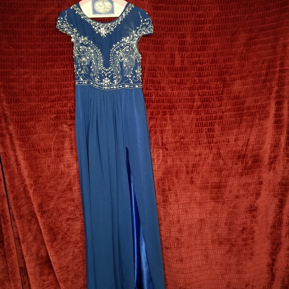 Long Royal Blue Prom Formal Dress